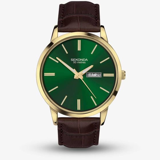 Sekonda Jackson Gold & Brown Leather Watch 30151