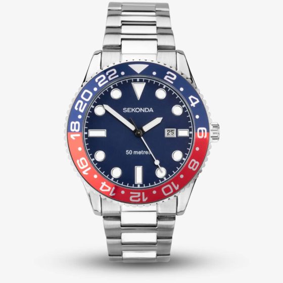 Sekonda Dive Ocean Blue & Red Watch 30196