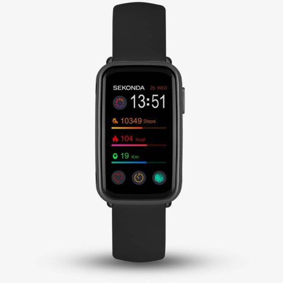 Sekonda Track Black Rubber Strap Smart Watch 30171