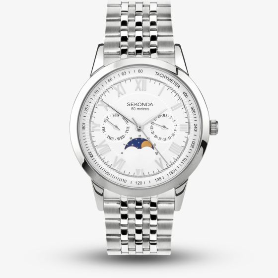 Sekonda Armstrong Moonphase Silver Watch 30229