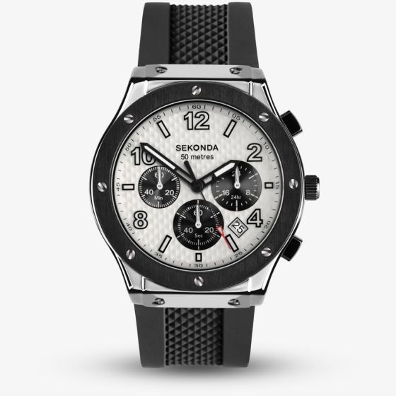 Sekonda Mens Titan White Dial Chronograph Watch 30256