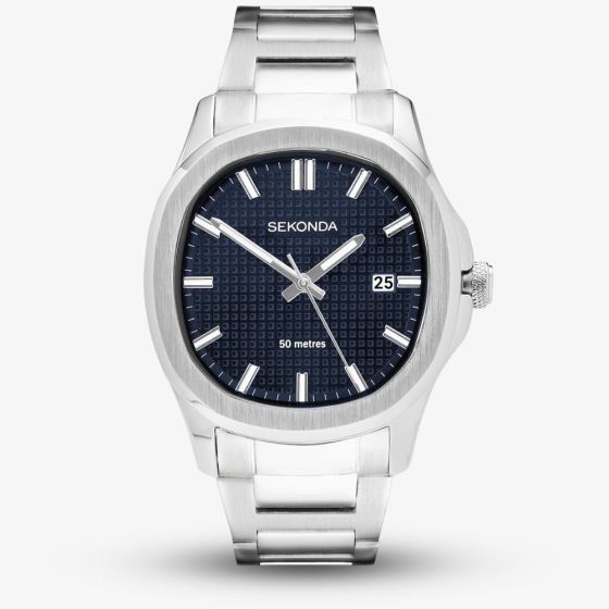 Sekonda Mens Octaire Stainless Steel Blue Dial Watch 30275