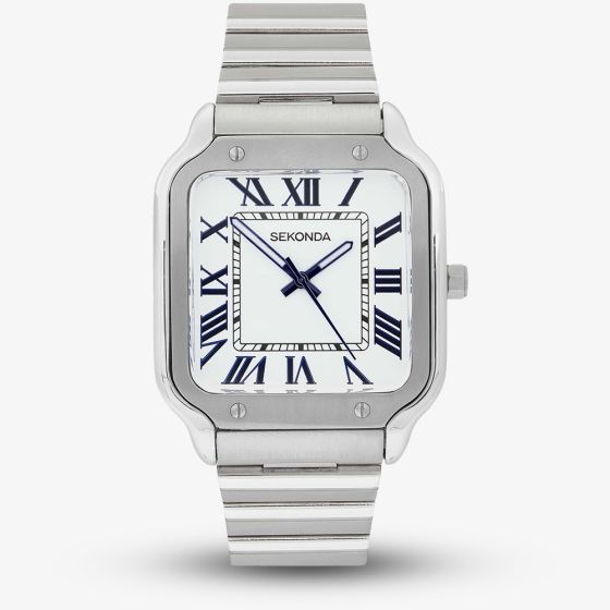 Sekonda Mens Classic Rene White Dial Stainless Steel Bracelet Watch 30285