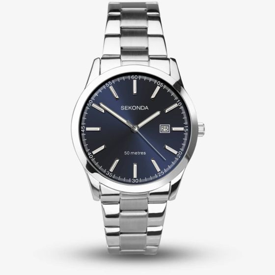 Sekonda Taylor Blue Dial Silver Watch 1943