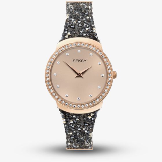 Sekonda Seksy Black Crystal Watch 40041