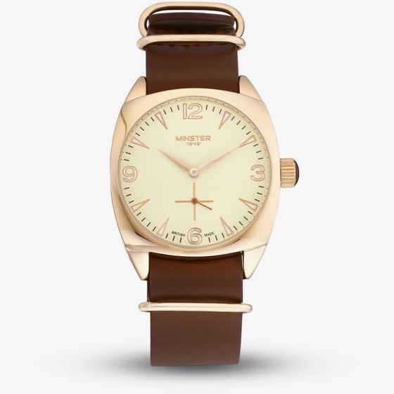 Minster 1949 Mens Burlington Brown Leather Strap Watch MN04CRRG10