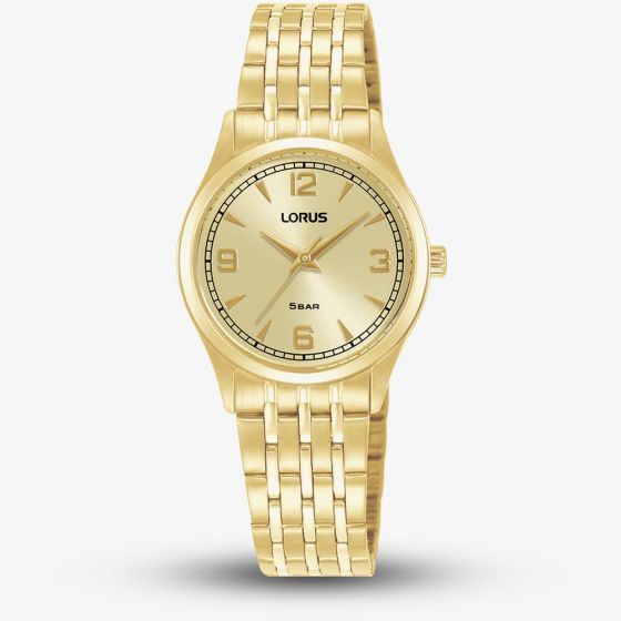 Lorus Ladies Champagne Dial Golden Bracelet Watch RG208ZX9