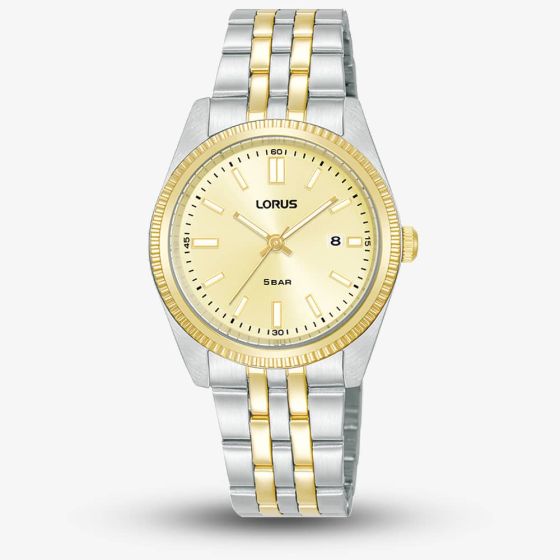 Lorus Ladies Classic Gold Dial Two Tone Bracelet Watch RJ280BX9
