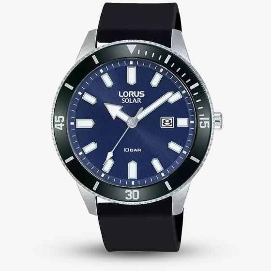 Lorus Mens Solar Blue Strap Watch RX319AX9