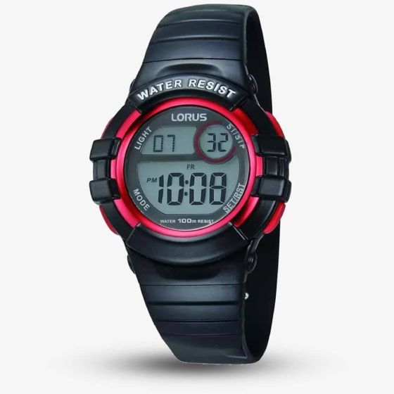 Lorus Kids Black & Red Digital Watch R2379HX9