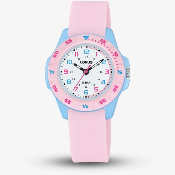 Lorus Junior Time Pink Rubber Strap Watch RRX67JX9