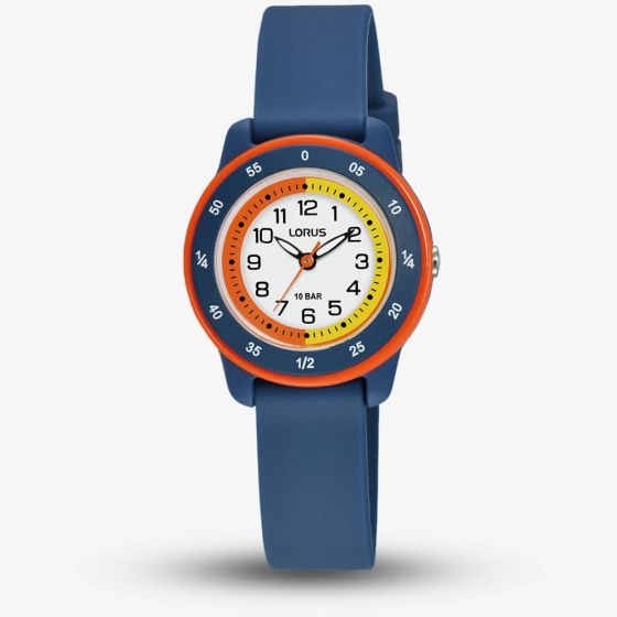 Lorus Boys Time Teacher White Dial Rubber Strap Watch RRX53JX9