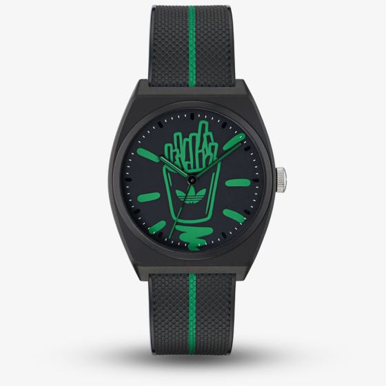 Adidas Project Two Black Green Resin Strap Watch AOST250402I