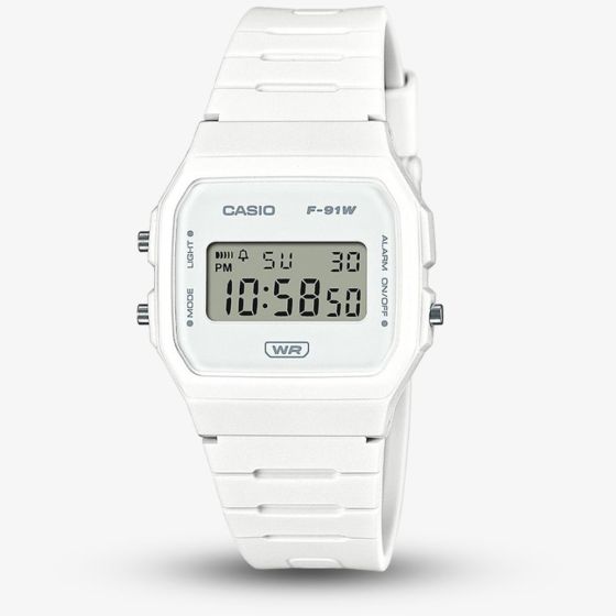 Casio White Dual Display Digital Watch F-91WB-7AEF