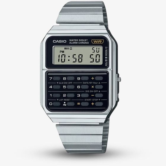 Casio Silver & Black Calculator Digital Display Watch CA-500WE-1AEF