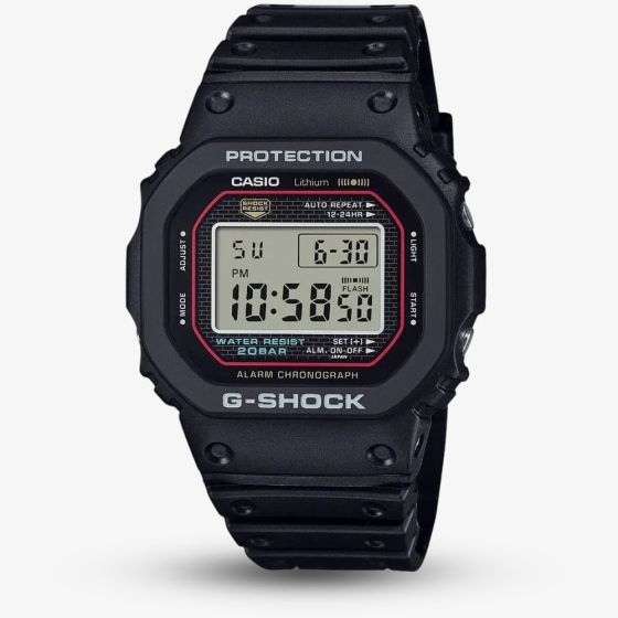 Casio G-Shock Mens Origin Revival Black Rubber Digital Display Watch DW-5000R-1AER