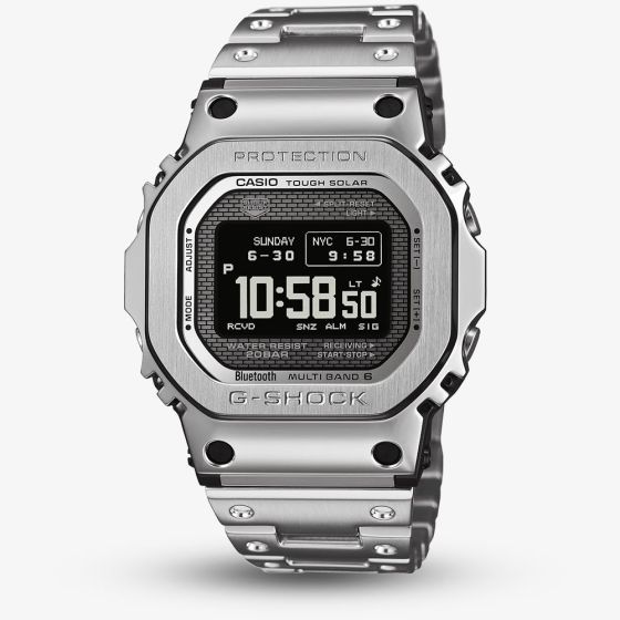 Casio Mens G-Shock Full Metal Origin 5000 Series Silver Digital Solar Bracelet Watch GMW-BZ5000D-1ER