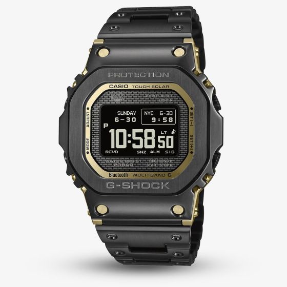 Casio Mens G-Shock Full Metal Origin 5000 Series Black & Gold Digital Solar Bracelet Watch GMW-BZ5000BD-1ER
