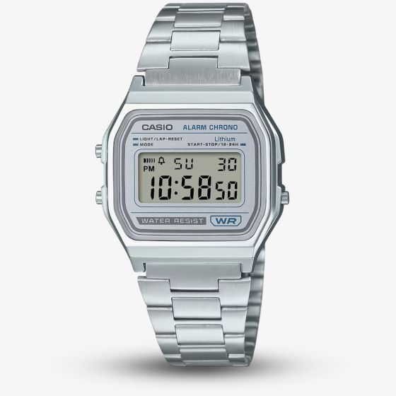 Casio Vintage Silver Digital Watch A158WEA-7EF