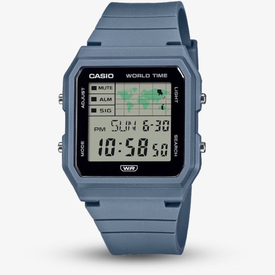 Casio Unisex Blue Square Worldmap Digital Watch LF-30W-2AEF