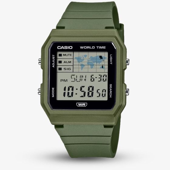 Casio Unisex Green Square Worldmap Digital Watch LF-30W-3AEF