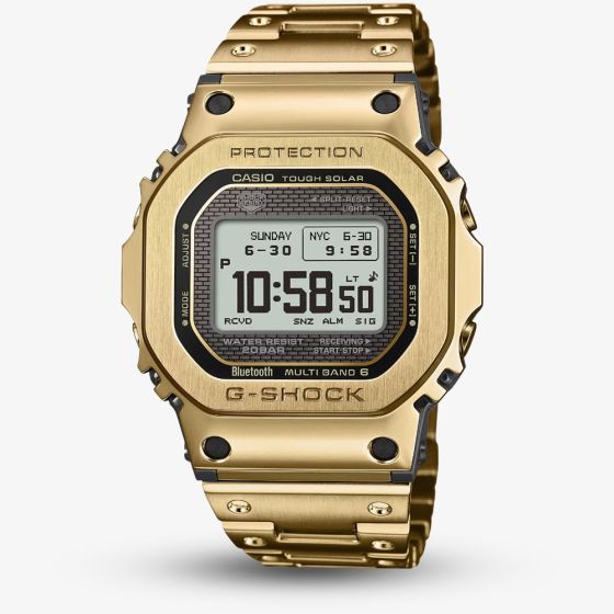 Casio Mens G-Shock Full Metal Origin 5000 Series Gold Plated Digital Solar Bracelet Watch GMW-BZ5000GD-9ER