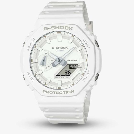 Casio G-Shock One Tone White Rubber Watch GA-2100-7A7ER