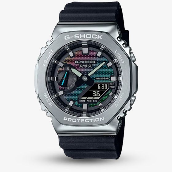 Casio Mens G-Shock Rainbow Brick Wall Dual Display Watch GM-2100RW-1AER