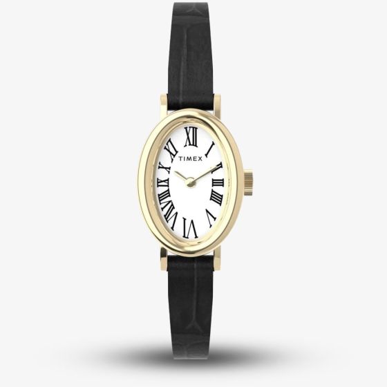 Timex Ladies Cavatina Black Leather Strap Watch TW2W78300