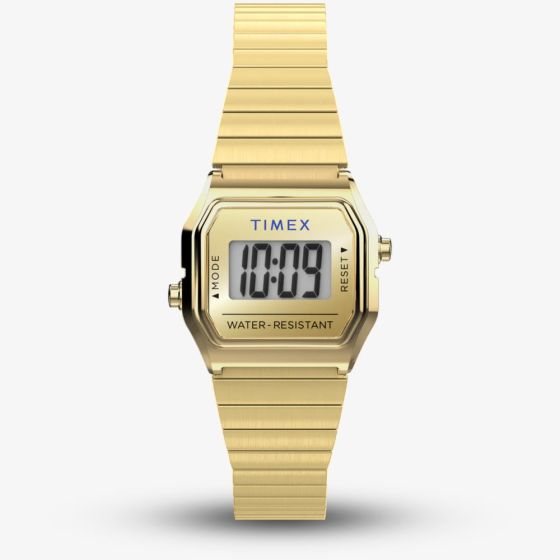 Timex Ladies T80 Teeny Tiny Gold Plated Digital Watch TW2Y46600