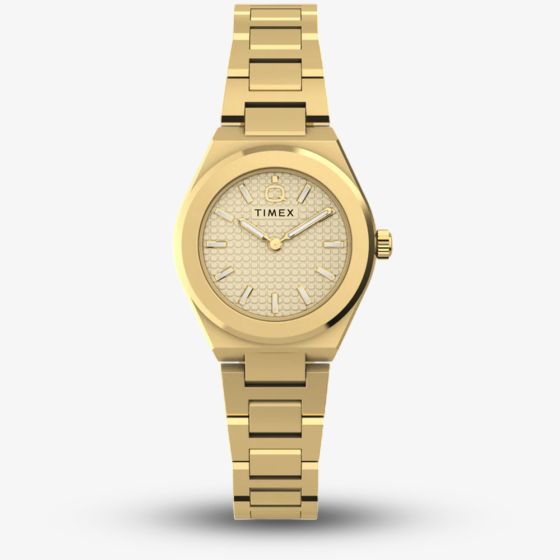 Timex Ladies Q Continental Mini 24mm Gold Tone Bracelet Watch TW2Y68300