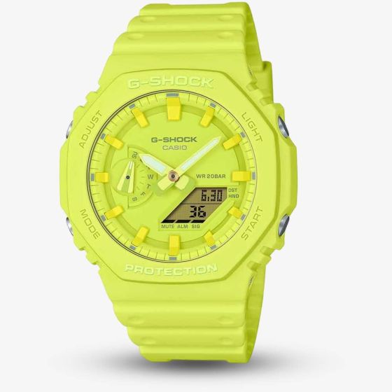 Casio G-Shock One Tone Neon Yellow Rubber Watch GA-2100-9A9ER
