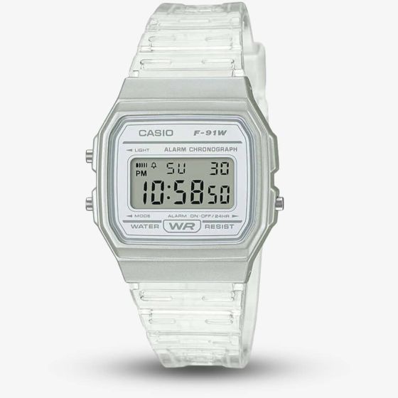 Casio Clear Resin Digital Display Watch F-91WS-7EF