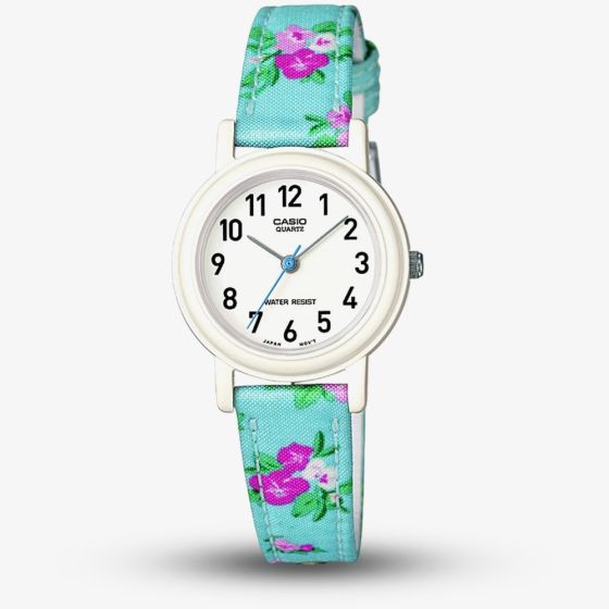 Casio Junior Multicolour Flower Fabric Strap Watch LQ-139LB-2B2ER