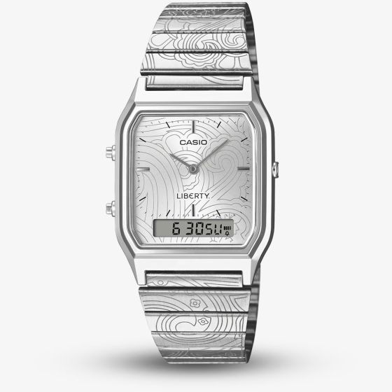 Casio Limited Edition Liberty Collaboration Silver Paisley Bracelet Watch AQ-230ELT-7AER