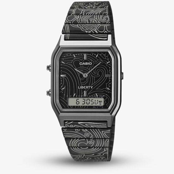 Casio Limited Edition Liberty Collaboration Black Paisley Bracelet Watch AQ-230EBLT-1AER