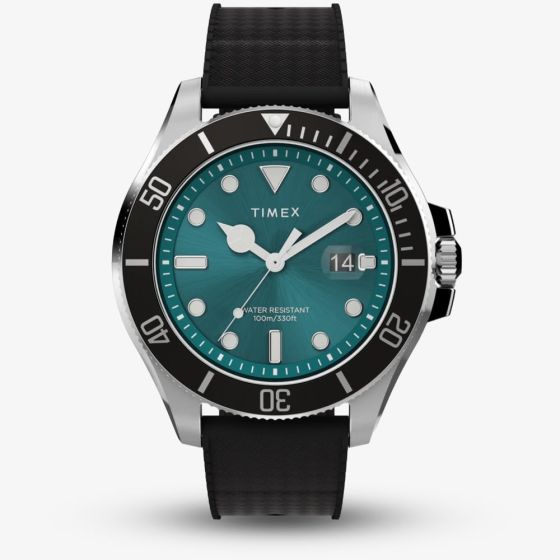 Timex Mens Harborside Coast Green Synthetic Rubber Strap TW2V91700