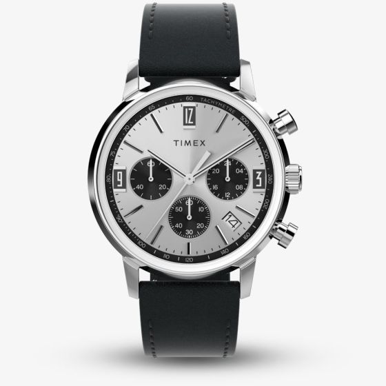 Timex Mens Marlin Chronograph Leather Strap Watch TW2W10300