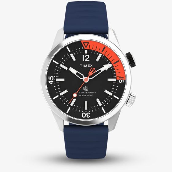 Timex Mens  Waterbury Dive Orange Dial Watch TW2V73500