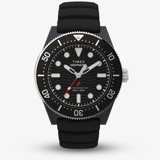 Timex Mens Deep Water Reef Black Rubber Strap Watch TW2Y02200