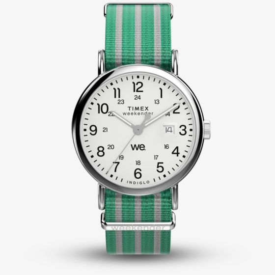 Timex Mens Weekender Green Fabric Strap Watch TW2Y08800