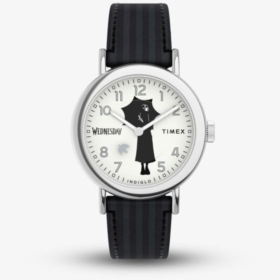 Timex Ladies Lab X Wednesday Weekender Black Leather Strap Watch TW2Y19400