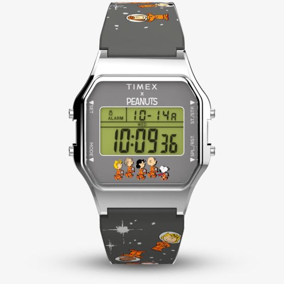 Timex X Unisex Peanuts Space Black Digital Watch TW2W90100