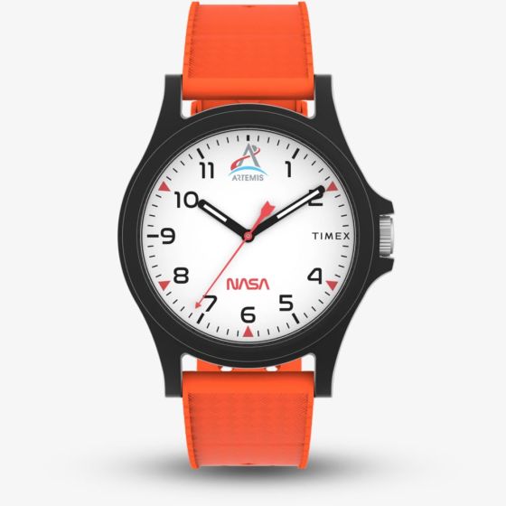 Timex Mens Main Street NASA Artemis Orange Rubber Strap Watch TW2Y13000