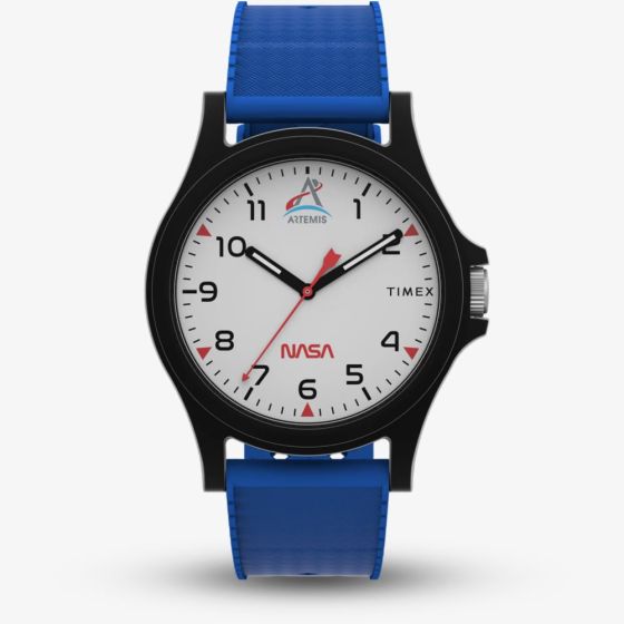 Timex Mens Main Street NASA Artemis Blue Rubber Strap Watch TW2Y13100