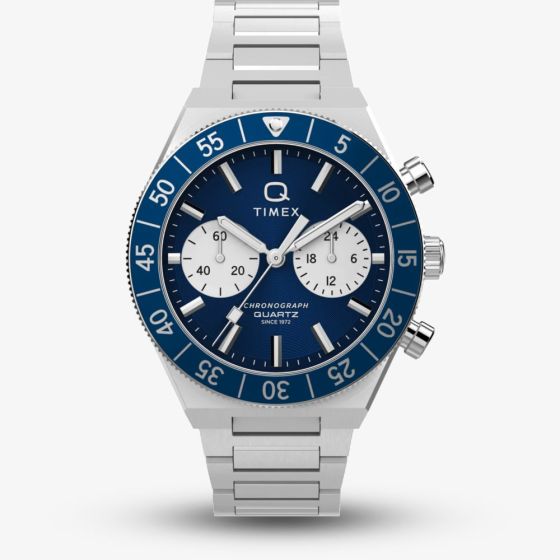 Timex Mens Q Continental Chronograph Blue Dial Watch TW2Y55900