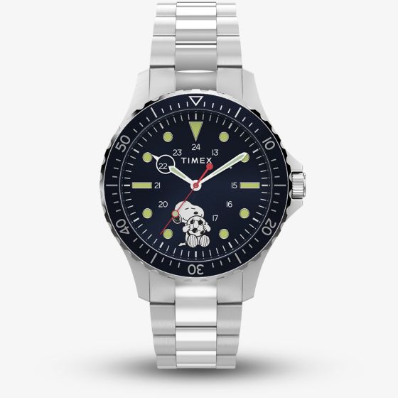 Timex x Peanuts Mens Snoopy Soccer Blue Bracelet Watch TW2Y53900