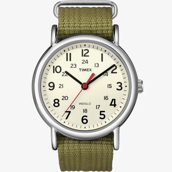 Timex Mens Weekender  White Dial Watch T2N651