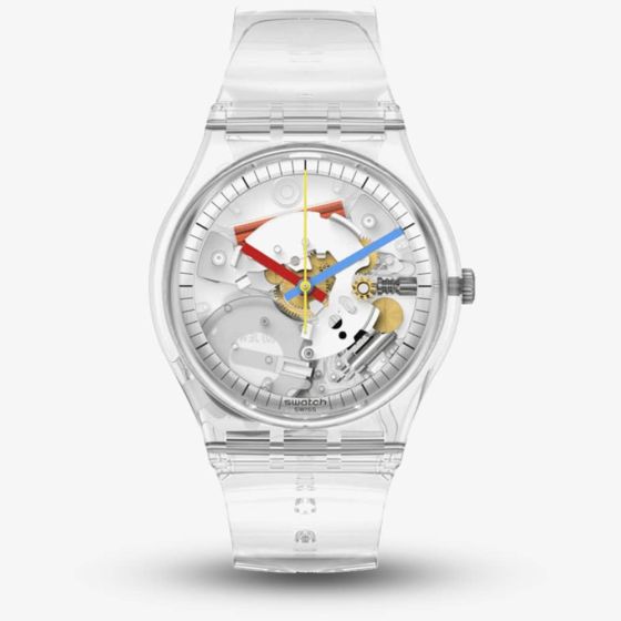 Swatch Mens Clearly Gent Skeleton 34mm Watch SO28K100-S06