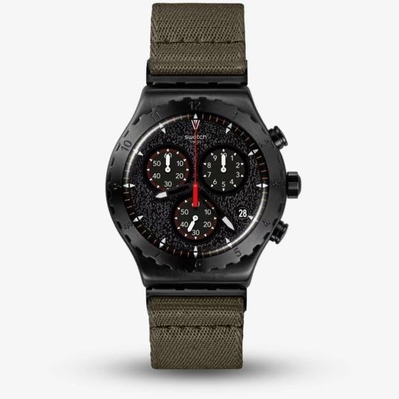 Swatch Power Of Nature By The Bonfire Khaki Watch YVB416